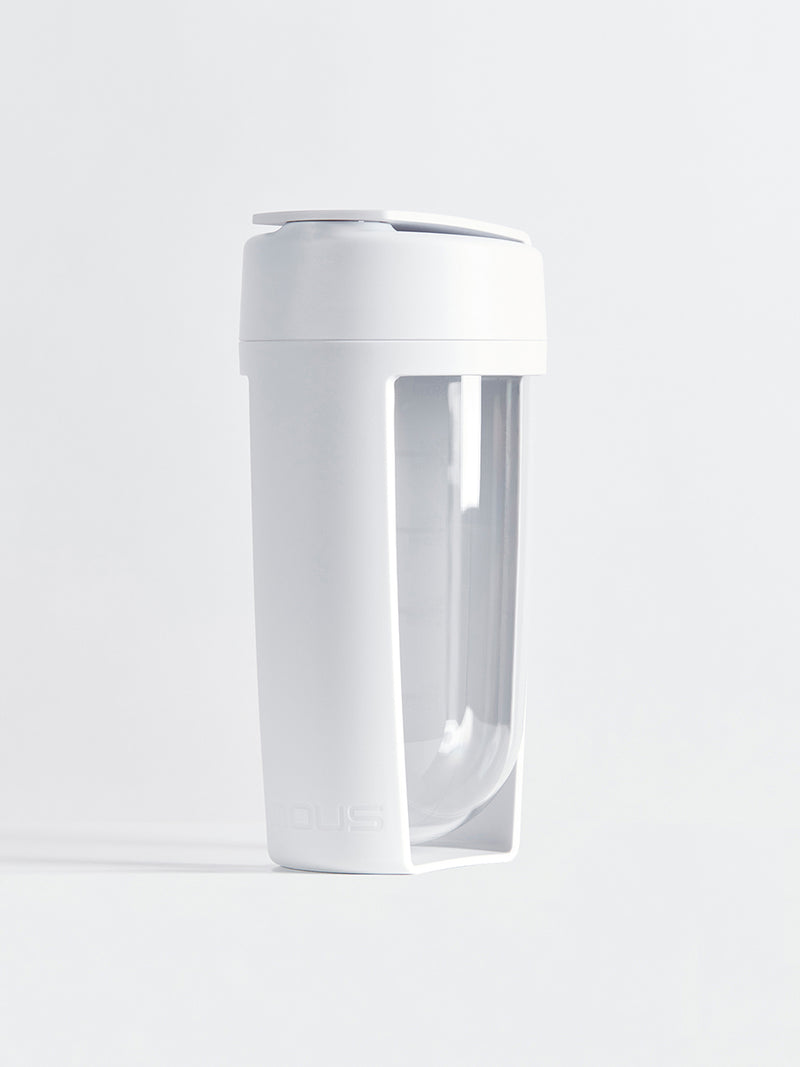 fitness bottle and supplement shaker by mous in white colour