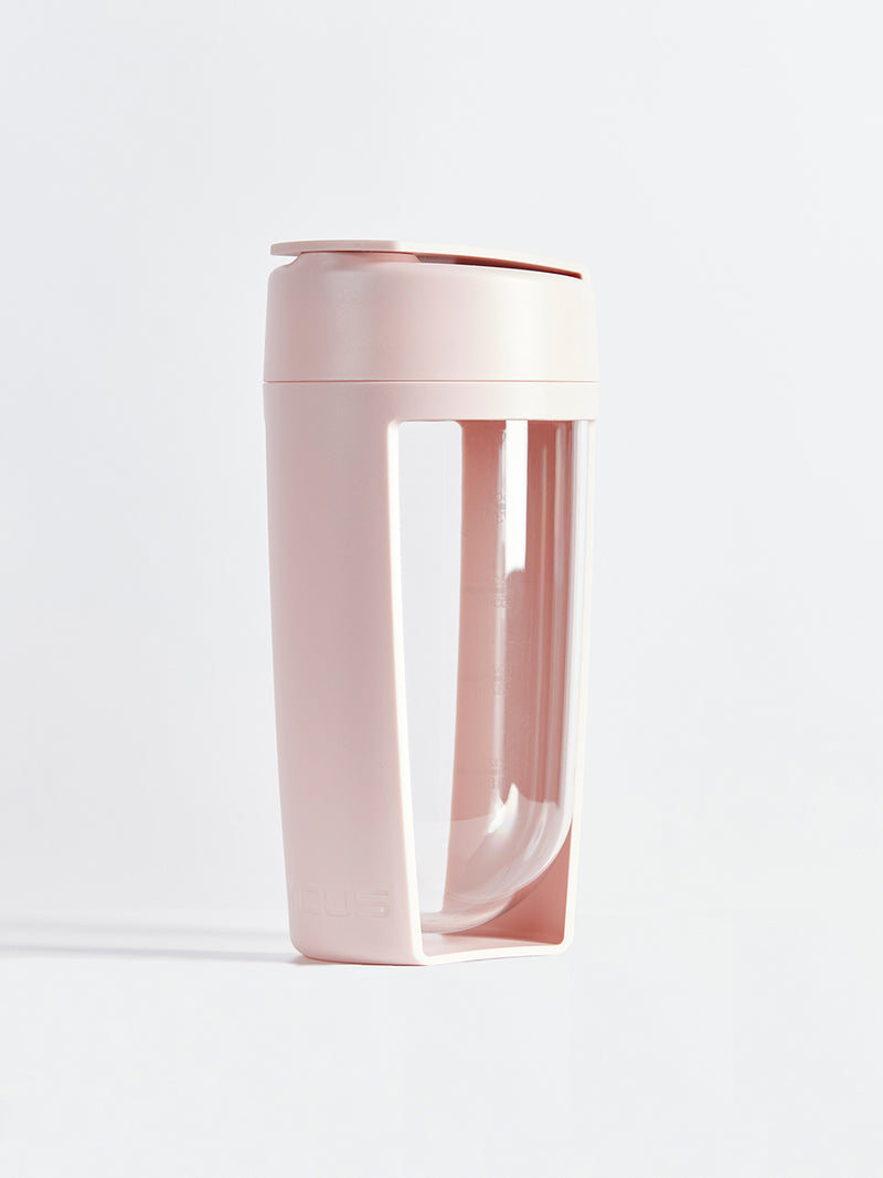 fitness bottle and supplement shaker by mous in blush colour