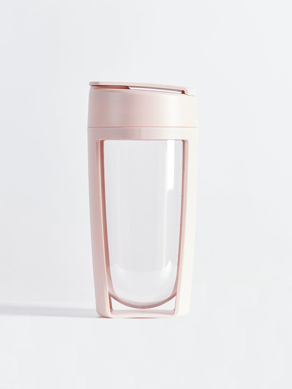 fitness bottle and supplement shaker by mous in blush colour