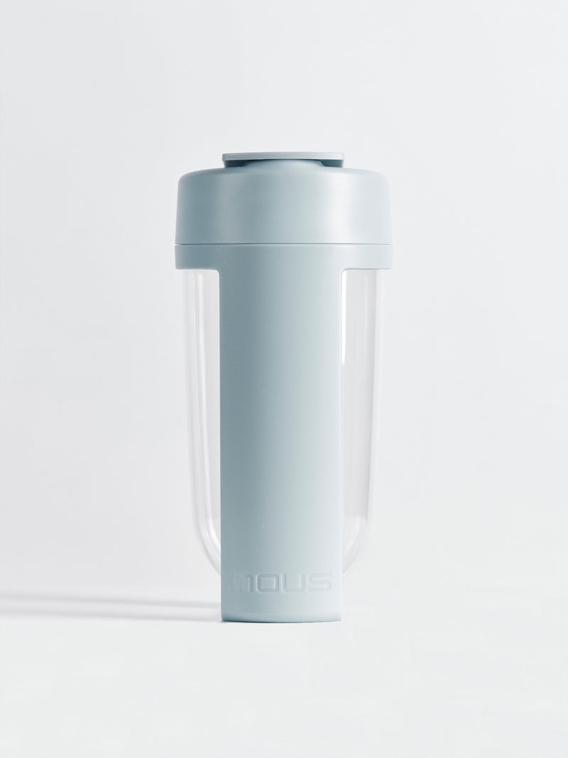 fitness bottle and supplement shaker by mous in grey colour