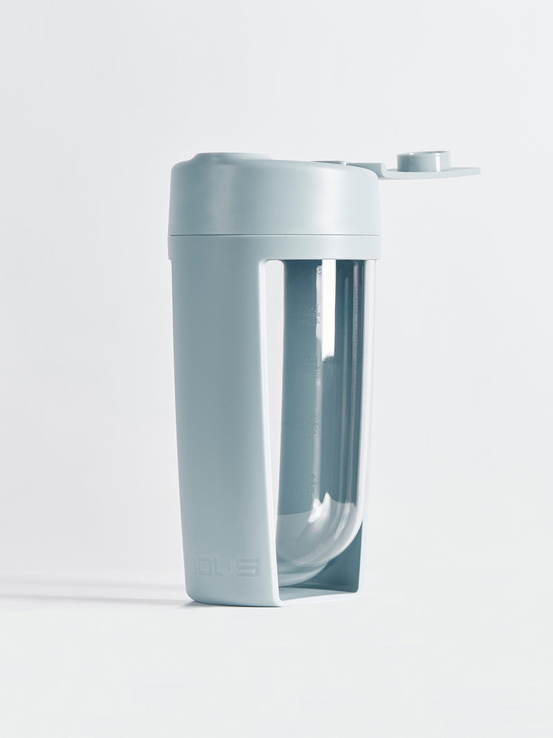 fitness bottle and supplement shaker by mous in grey colour